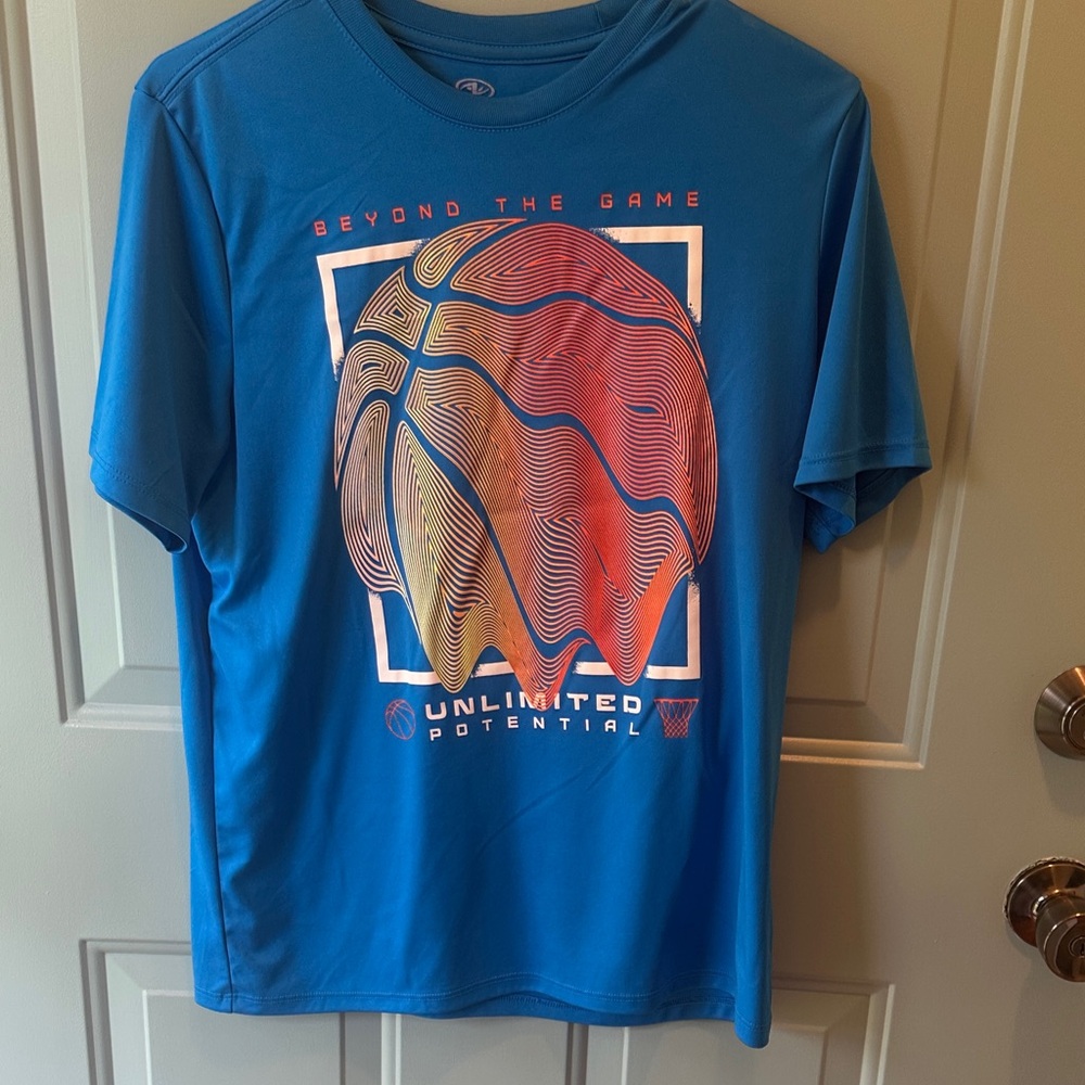 Athletic Works Blue Kids Shortβ Sleeve Tee
